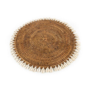 De Colonial placemat met schelpen - naturel bruin